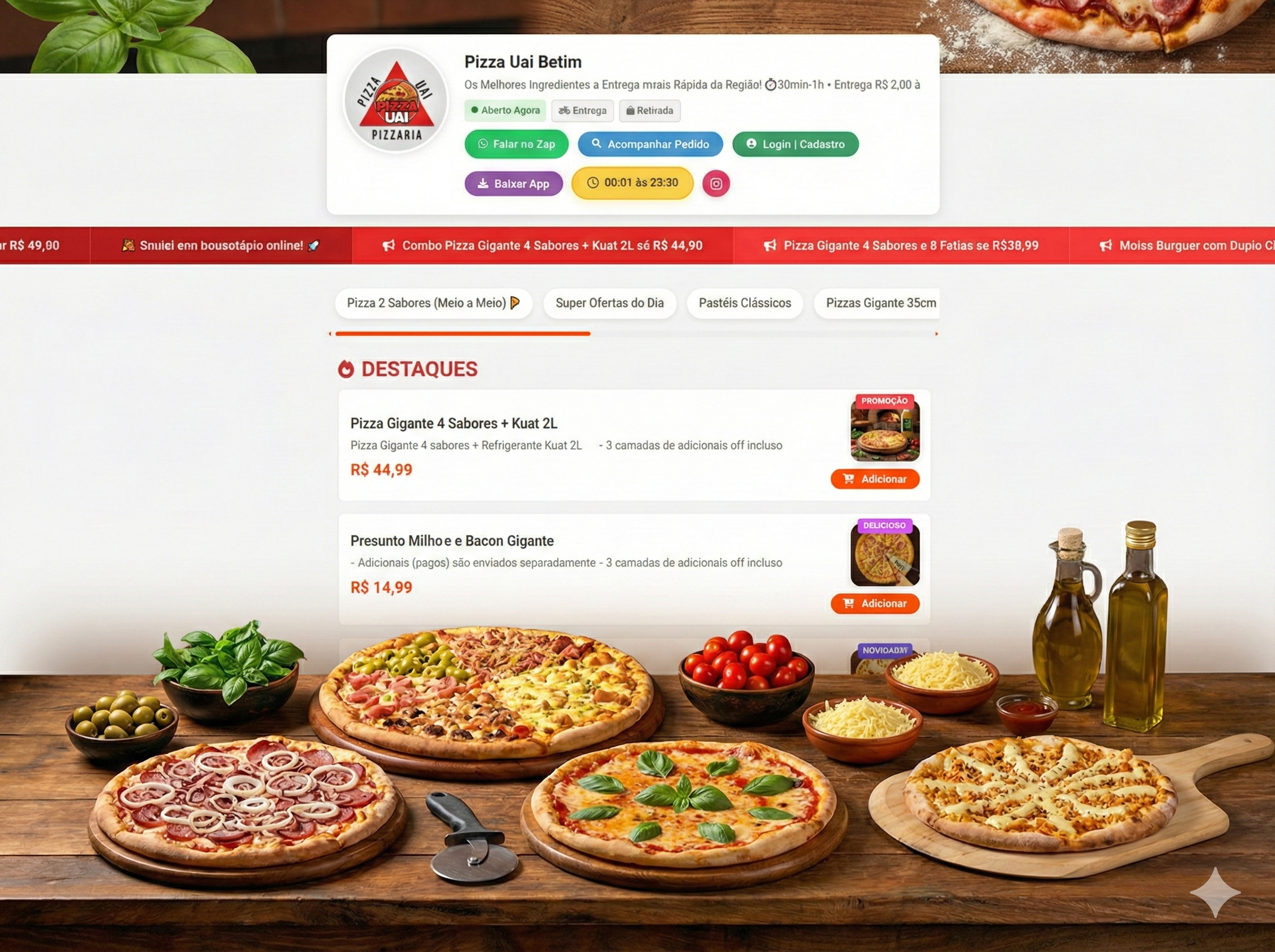 Modelo para Pizzarias